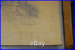 Doak Martin Architect Pupil Frank Lloyd Wright 1939 Signed Architectural drawing