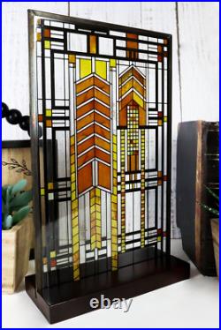 Ebros Frank Lloyd Wright Autumn Sumac Stained Glass Art Metal Framed Hanging Wal