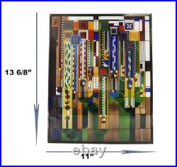 Ebros Frank Lloyd Wright Metal Framed Saguaro Cactus Flowers Stained Glass Ar