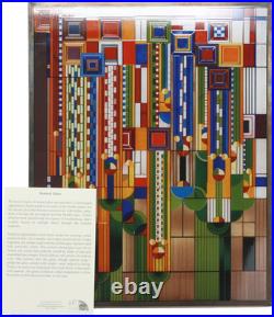 Ebros Frank Lloyd Wright Metal Framed Saguaro Cactus Flowers Stained Glass Art D
