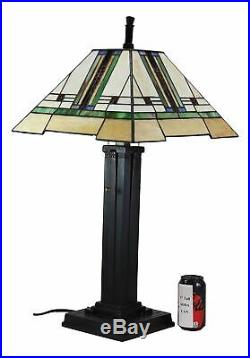 Ebros Frank Lloyd Wright Mission Style Geometrical Pyramid Resin Lamp 28.5H
