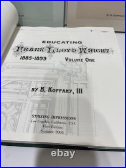 Educating Frank Lloyd Wright Koppany 3 Volumes Comprehensive Books