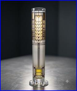 Egizia Frank Lloyd Wright Tree of Life 12 Glass Cylinder Vase Enamel Gold Leaf