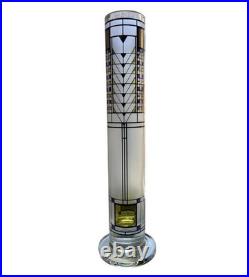 Egizia Frank Lloyd Wright Tree of Life 12 Glass Cylinder Vase Enamel Gold Leaf