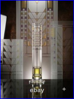 Egizia Frank Lloyd Wright Tree of Life 12 Glass Cylinder Vase Enamel Gold Leaf