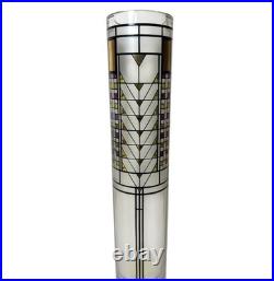 Egizia Frank Lloyd Wright Tree of Life 12 Glass Cylinder Vase Enamel Gold Leaf