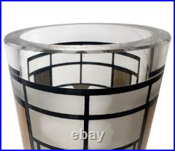 Egizia Frank Lloyd Wright Tree of Life 12 Glass Cylinder Vase Enamel Gold Leaf