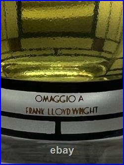 Egizia Frank Lloyd Wright Tree of Life 12 Glass Cylinder Vase Enamel Gold Leaf