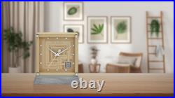 Ennis Table Clock B7755 7? Frank Lloyd Wright Mayan Revival Resin Case with Wa