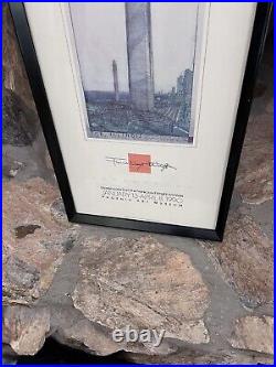 FRANK LLOYD WRIGHT Art Expo Print ILLINOIS BUILDING art expo 1990 framed RARE