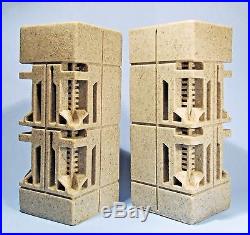Frank Lloyd Wright Bookends Ennis House Textile Block Architectural Replica