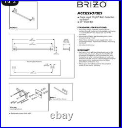 FRANK LLOYD WRIGHT BRIZO 24 Towel Bar Luxe Gold Brilliance 692422-GL