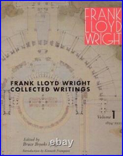 FRANK LLOYD WRIGHT COLLECTED WRITINGS, VOL. 1 1894-1930 By Bruce Brooks VG
