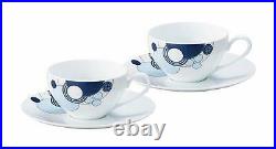 FRANK LLOYD WRIGHT DESIGN Imperial Blue Cup & Saucer Pair set Noritake Japan F/S