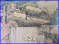 FRANK LLOYD WRIGHT Fallingwater, Mill Run Exhibition Print MOMA 1994 Framed