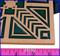 FRANK LLOYD WRIGHT Frankoma Pottery Storer House TILE Trivet Geometric FLW Foot