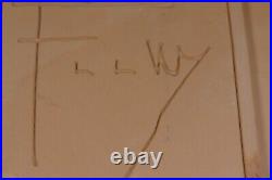 FRANK LLOYD WRIGHT Frankoma Pottery Storer House TILE Trivet Geometric FLW Foot