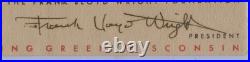 FRANK LLOYD WRIGHT SIGNED CHECK DATED November 24, 1947. Beautiful