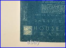 FRANK LLOYD WRIGHT SUPER RARE ORIGINAL BLUEPRINT PG 2 MAT PLAN & HEATING c1939
