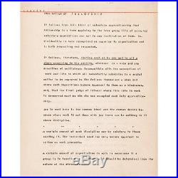 FRANK LLOYD WRIGHT Signed Typed Manuscript Titled The Matter of Fellowship