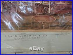 FRANK LLOYD WRIGHT The Great Workroom 1886 S. C. Johnson SIGNED LITHOGRAPH