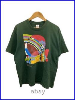 FRUIT OF THE LOOM T Shirt XL Cotton Green Solid 90s Frank Lloyd Wright Used