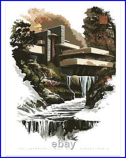 Fallingwater Frank Lloyd Wright by JC Richard Ltd x/200 Screen Print MINT Art