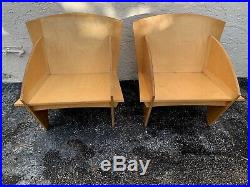 Fantastic Pair MID Century Modern Plywood Lounge Chairs After Frank Lloyd Wright