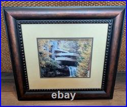 Framed American Folk Art 20x18, Frank Lloyd Wright Falling Water, Vintage