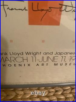 Framed FRANK LLOYD WRIGHT Exhibition Poster 11x36, Phoenix Art Museum (1995)