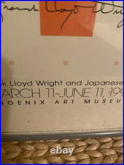 Framed FRANK LLOYD WRIGHT Exhibition Poster 11x36, Phoenix Art Museum (1995)