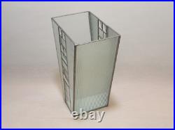 Frank LLoyd Wright Style leaded Glass Vase Mid Century Modern Deco 11 x 7 x 4.5
