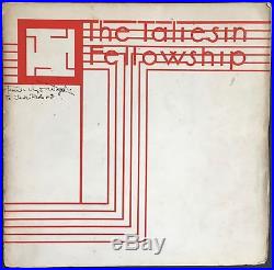 Frank Lloyd WRIGHT (Architect) The Taliesin Fellowship, 1933 SIGNED