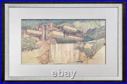 Frank Lloyd WRIGHT Lithograph FALLING WATER Limited Edition RARE withframe incl