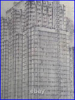 Frank Lloyd WRIGHT Lithograph LIMITED Edition National Life Insurance Bldg IL