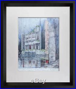 Frank Lloyd WRIGHT Lithograph Masieri Memorial, Italy LIMITED Ed. WithFrame