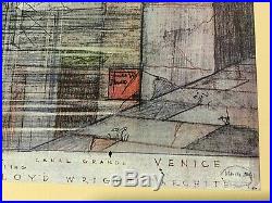 Frank Lloyd WRIGHT Lithograph Masieri Memorial, Italy LIMITED Ed. WithFrame