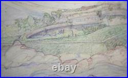 Frank Lloyd WRIGHT Lithograph SIGN Stuart Haldorn House The Wave 1945 withFrame