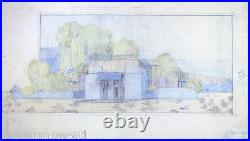 Frank Lloyd WRIGHT Lithograph #'ed LIMITED Ed Mojave Desert Cottage 1922 +FRAME