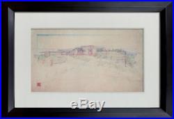 Frank Lloyd WRIGHT Lithograph #ed LIMITED SIGN Bell House 1938 +FRAMING