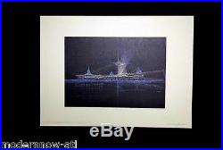 Frank Lloyd WRIGHT Lithograph #ed Ltd Ed. 52x38cm Suspension Bridge +FRAMING