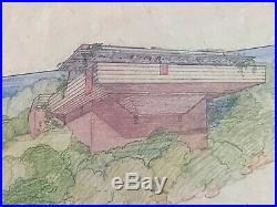 Frank Lloyd WRIGHT SIGNED #ed LIMITED Ed. George Sturges House CA withFrame