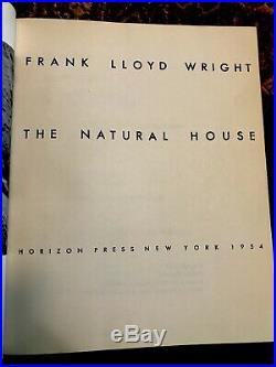 Frank Lloyd WRIGHT / THE NATURAL HOUSE Stated First Edition 1954 Horizon