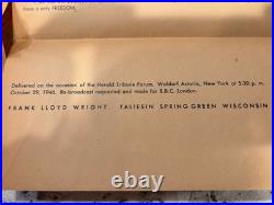 Frank Lloyd Wright 1946 A Taliesin Square Paper No. 10 Building A Democracy