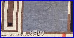 Frank Lloyd Wright (1950s) hand printed linen fabric very rare and collectable