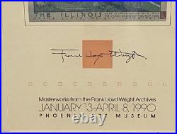 Frank Lloyd Wright 1990 Exhibition Poster Phoenix Art Museum The Illinois Mile H