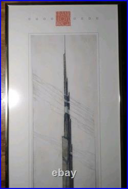Frank Lloyd Wright 1990 Phoenix Art Museum Exhibition Poster 11 x 36 Rare Vtg