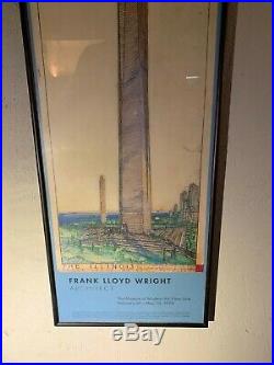Frank Lloyd Wright 1994 MOMA NYC Exhibit Print 48 tall x 12 wide with frame