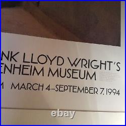 Frank Lloyd Wright 1994 exhibition poster on board unframed photo at Gughenheim