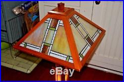 Frank Lloyd Wright 27X15 Mission Style Art Glass Table Lamp